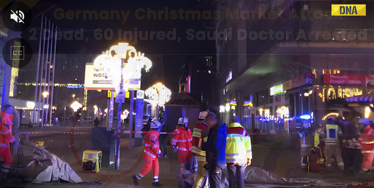 A car runs over crowds at a German Christmas market